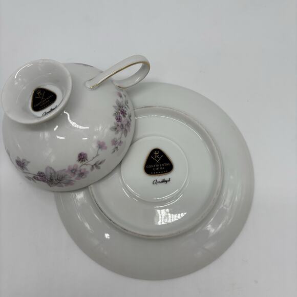 Amethyst by Rosenthal Continental Footed Demitasse Cup & Saucer Flowers Vtg 60's - Picture 12 of 15